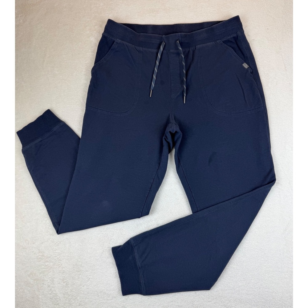 L.L.Bean Men's Large 32" Navy Blue Jogger Sweatpants Cotton Blend Drawstring